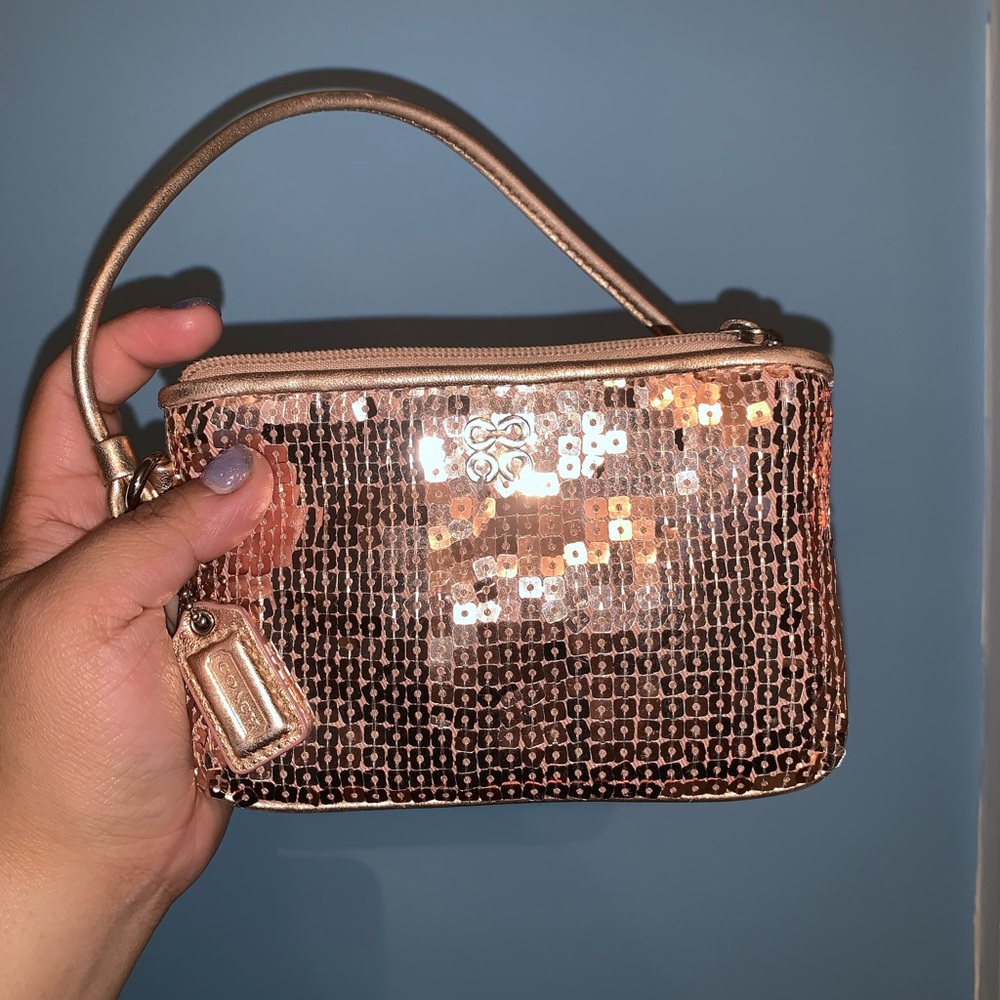 Coach sequin wristlet